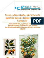 Tissue Culture Studies of Fortunella Japonica Swingle (Golden Orange