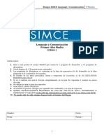 Ensayo SIMCE Lenguaje y Comunicación N°1 - 1° Medio Forma 1