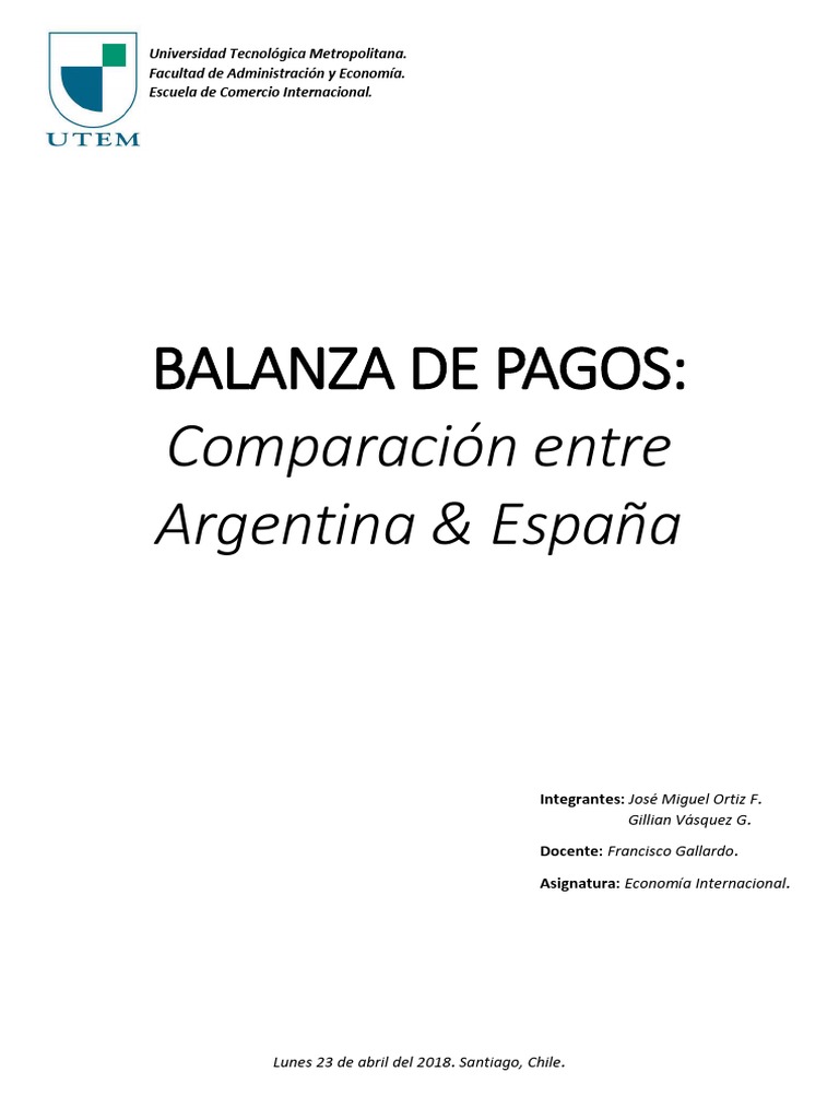 Balanza de Pagos: Argentina vs. España | PDF | Balance de pagos ...