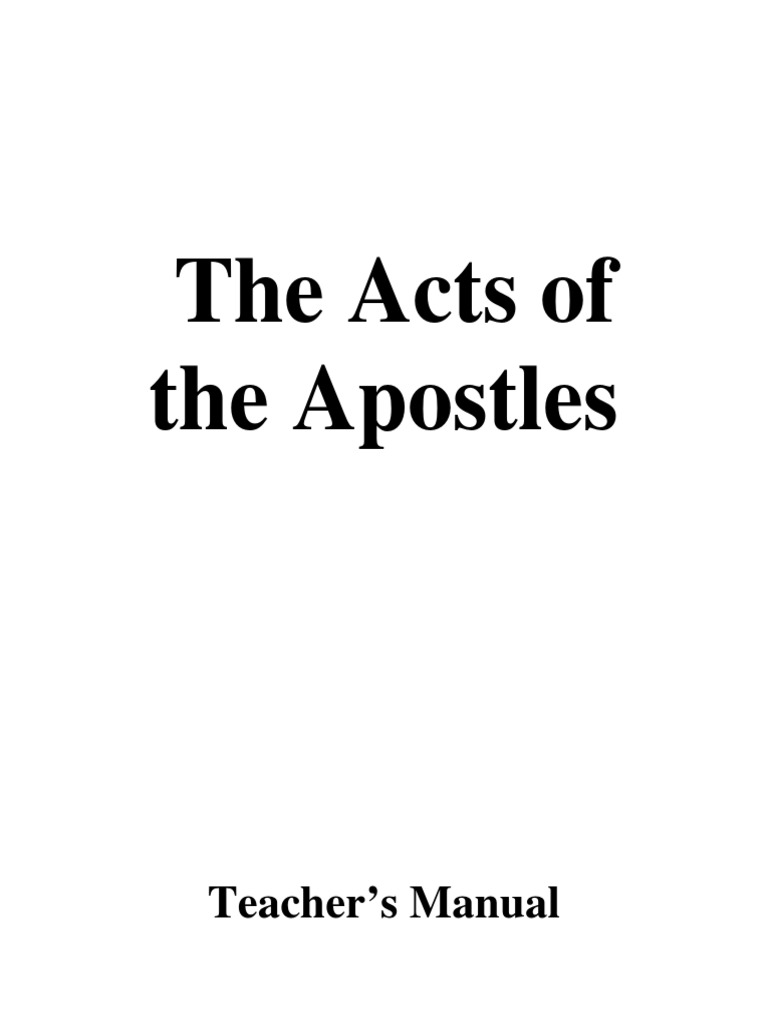 Acts of The Apostles Teacher | PDF | Acts Of The Apostles | Paul The ...