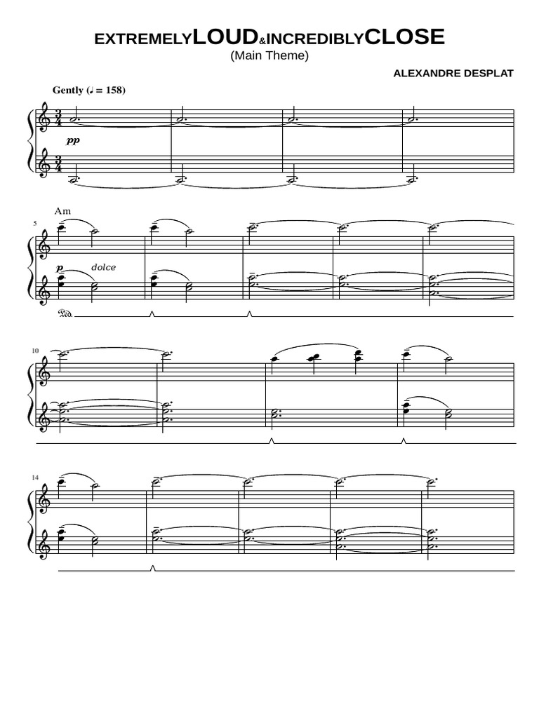 Extremely Loud and Incredibly Close Piano PDF