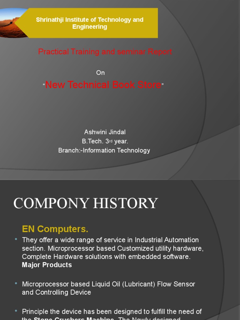 Practical Training Report on Tech Bookstore | PDF | Computers ...