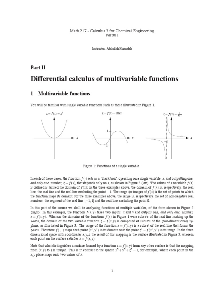 Multivariable Differential Calculus Overview | PDF | Derivative ...
