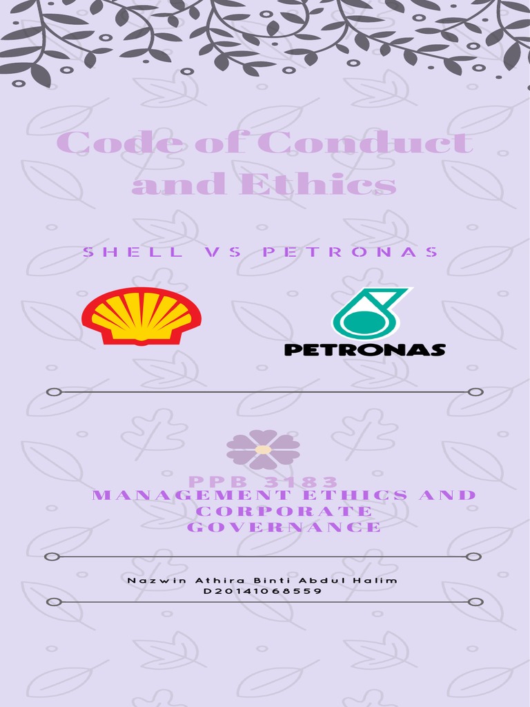 Code Of Conduct Shell Vs Petronas Bribery Business Ethics