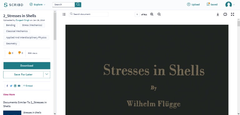 Stresses in Shell Structures | PDF | Physics | Mechanical Engineering