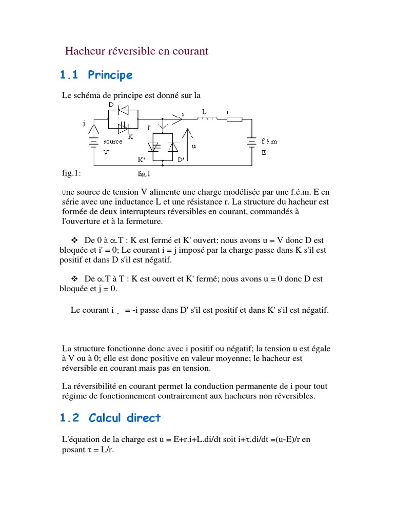 Hacheur Réversible en Courant | PDF | Conduction thermique ...