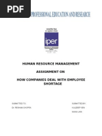 Human Resource Management Assignment On How Companies Deal With Employee Shortage