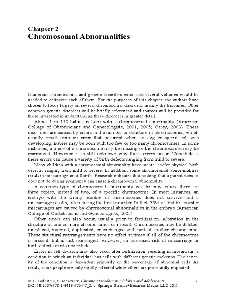 Chromosomal Abnormalities | PDF | Congenital Disorder | Diseases And ...