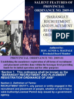 Barangay Recruitment and Placement Registration Ordinance of 2008.