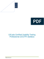 UXLabs Certified Usability Testing Professional - Syllabus - Copy