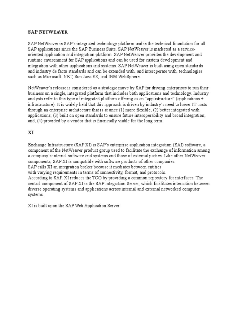 SAP NetWeaver | PDF