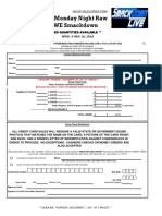 WWE Monday Night Raw & WWE Smackdown: Group Sales Order Form
