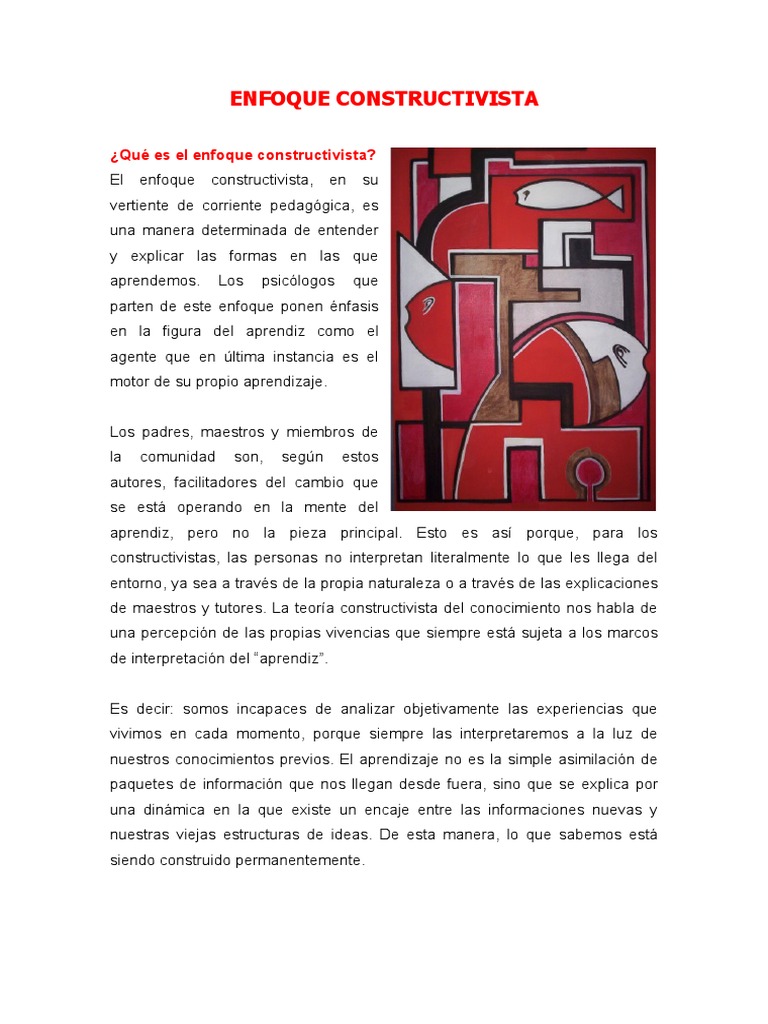 Teoria Constructivista | PDF | Constructivismo (filosofía de la ...