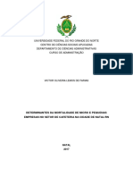 Determinantes Da Mortalidade de Micro e Pequenas Empresas No Setor de Cafeteria em Natal/rn