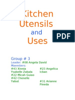 Kitchen Utensils Uses: Group # 3