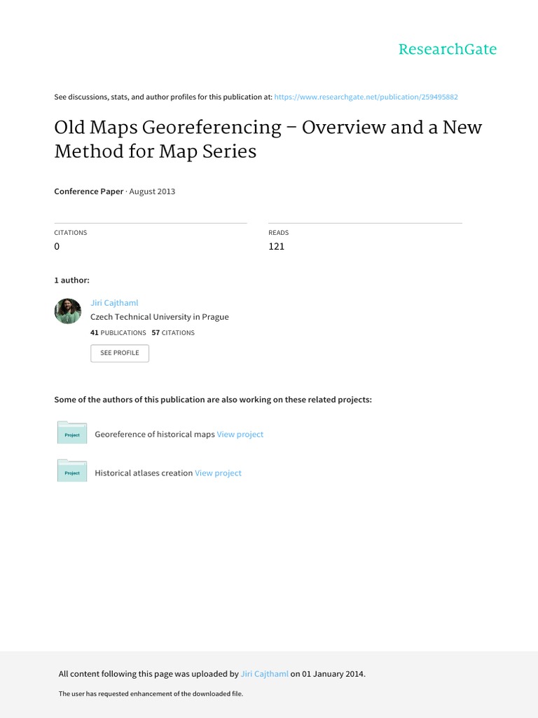 Old Maps Georeferencing - Overview and A New Method For Map Series ...