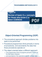 Topic 01 Review of Basic C++ Concepts For Those Who Know C or Have Taken COEN243