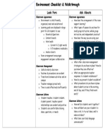Learning Environment Look Fors Ask Abouts Checklist
