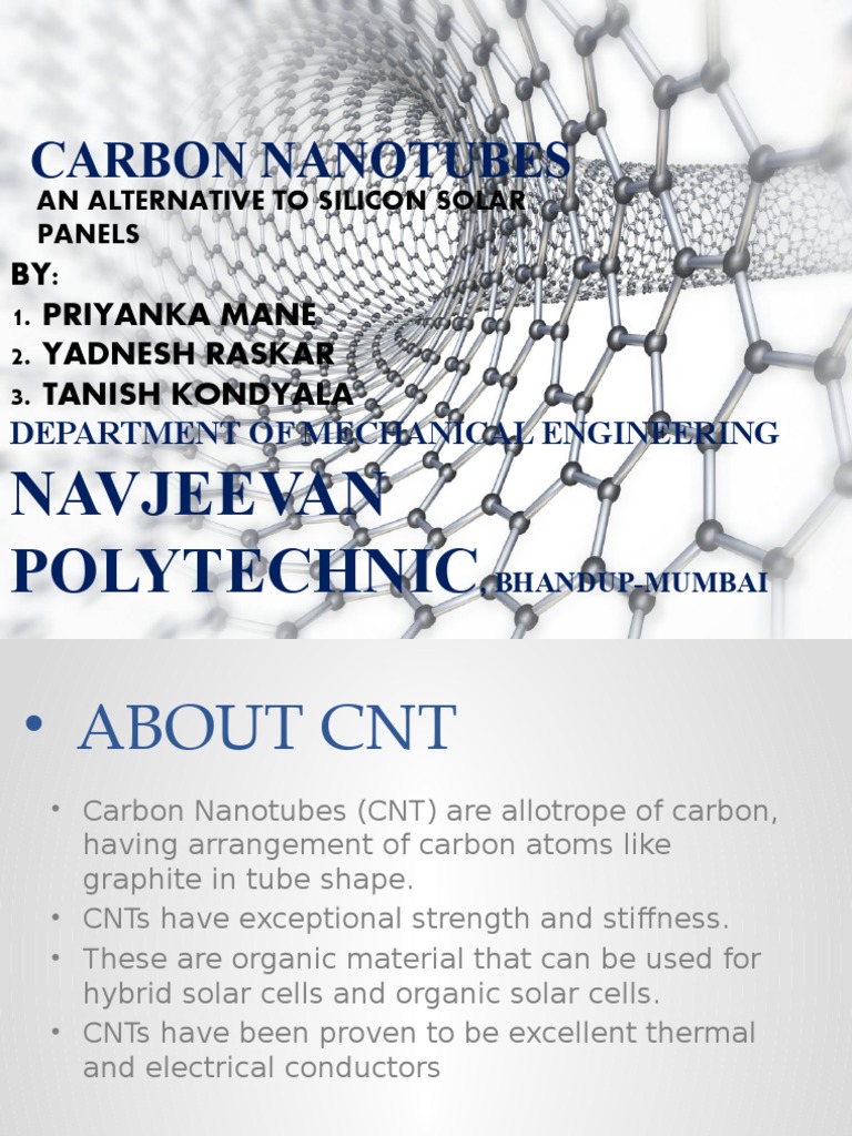Carbon Nanotubes: Next-Gen Solar Cells | PDF | Science & Mathematics ...