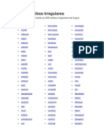 Lista de Verbos Irregulares