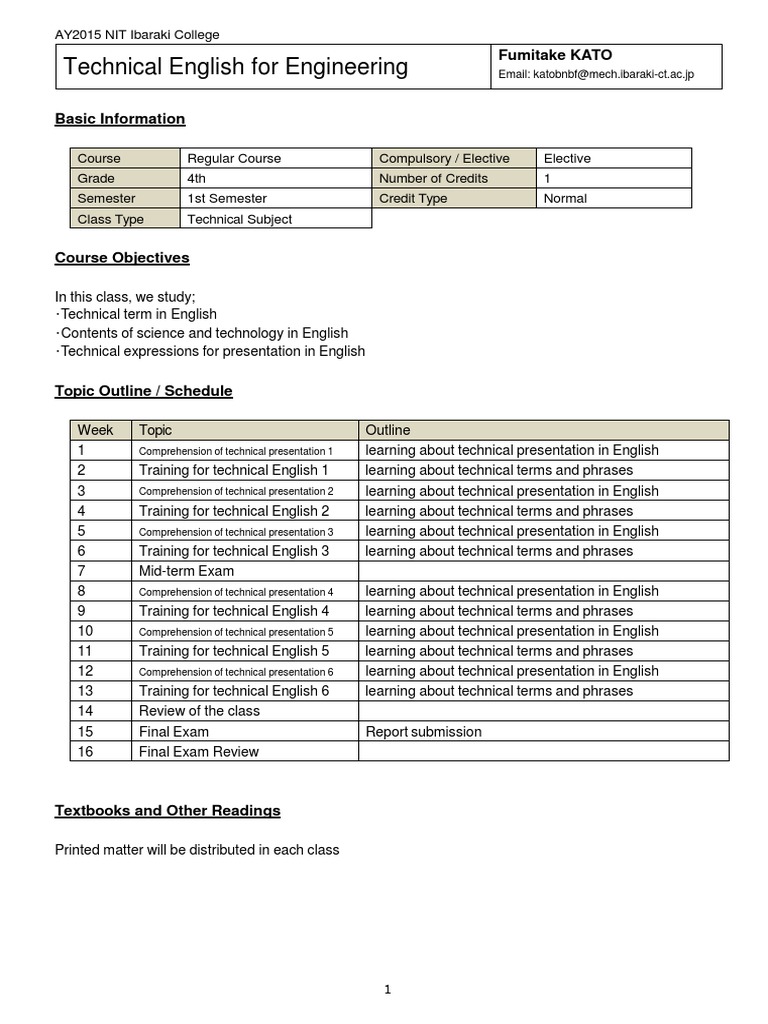 M27 TechnicalEnglishforEngineering | PDF | Academic Term | Final ...