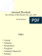 Deemed Dividend: Sec 2 (22) (E) of The Income Tax Act, 1961