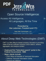 Open Source Intelligence:: Access All Intelligence, in All Languages, All The Time