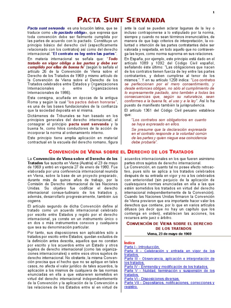 Pacta Sunt Servanda | Tratado | Justicia