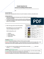 Sample Questions For Captive Care For Ducklings Online Course