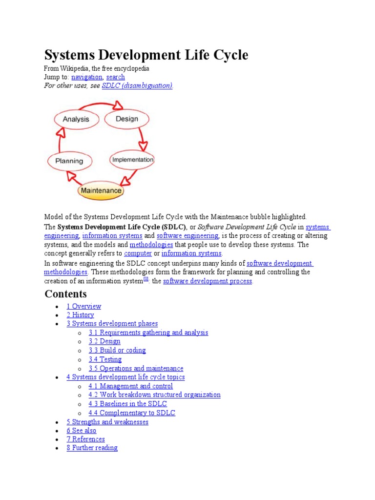 Systems Development Life Cycle | PDF | Software Development.