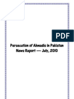 Monthly Newsreport - Ahmadiyya Persecution in Pakistan - July, 2010