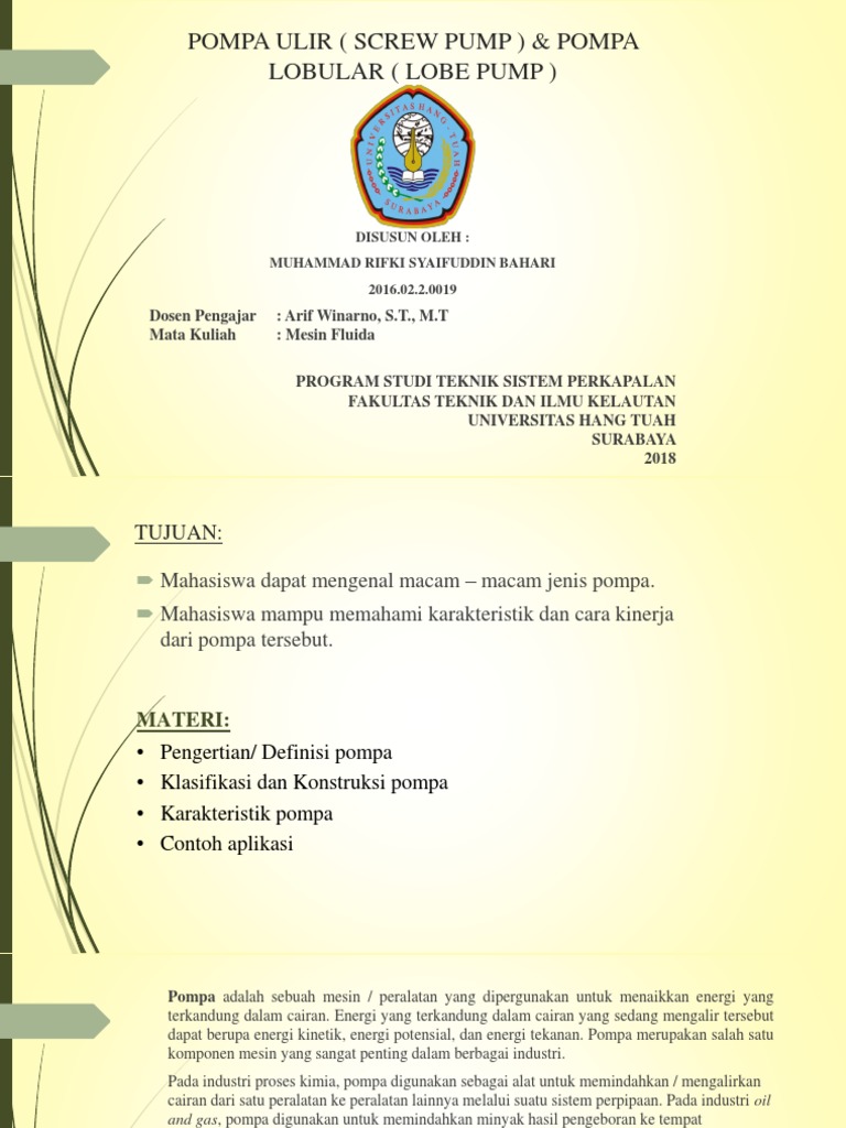 Pompa Ulir  Screw Pump Pompa  Lobular  Pompa Ulir  Screw Pump Pompa  Lobular