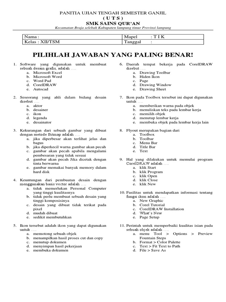 Tik 10 12 Soal Dan Jawaban