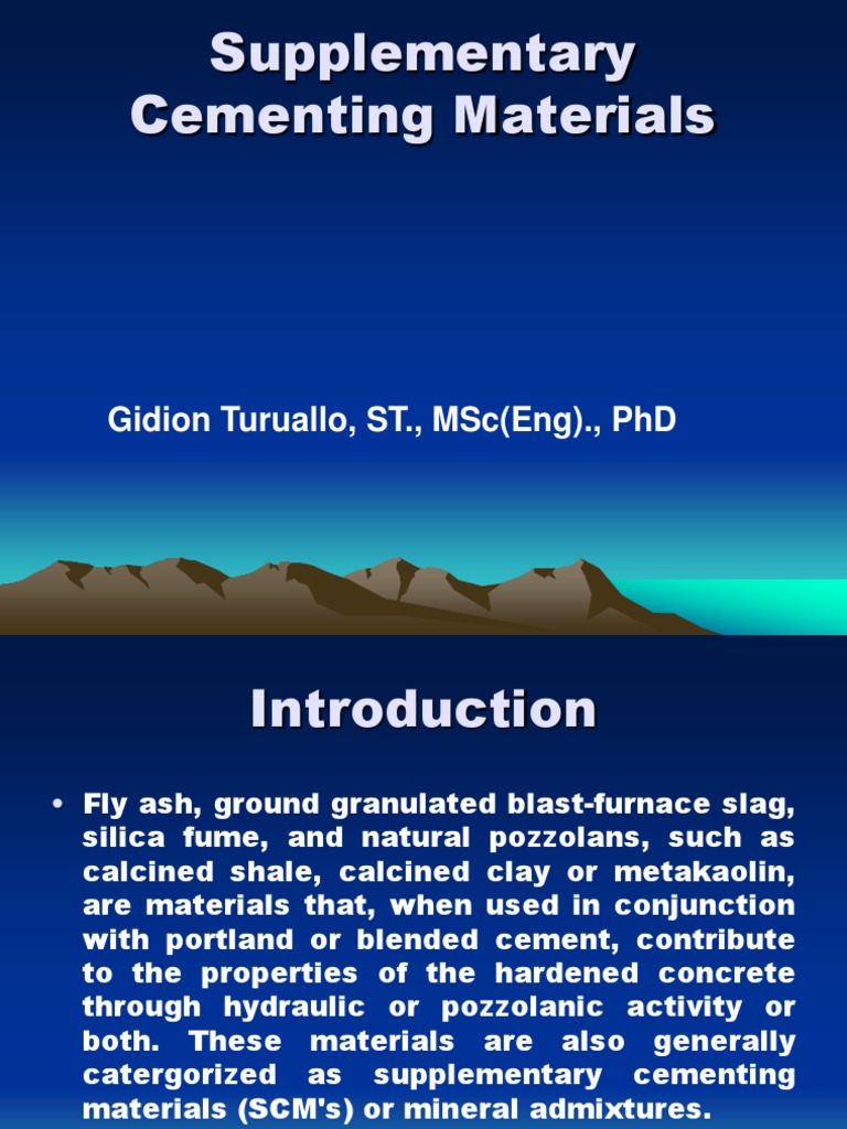 Supplementary Cementing Materials Guide | PDF | Fly Ash | Concrete