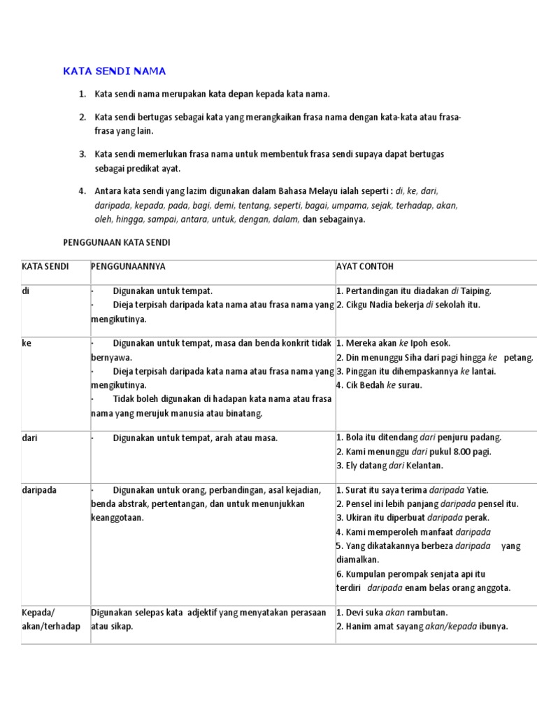 Kata Sendi Nama Pdf