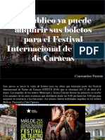 Constantino Parente - El Público Ya Puede Adquirir Sus Boletos Para El Festival Internacional de Teatro de Caracas