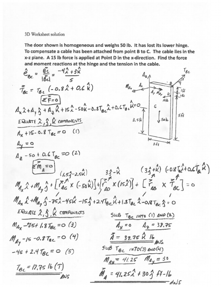 3D Worksheet Solution PDF | PDF