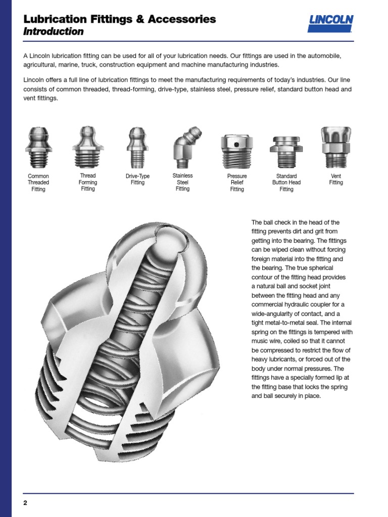 Lube Fittings Acc Bearing (Mechanical) Pipe (Fluid Conveyance