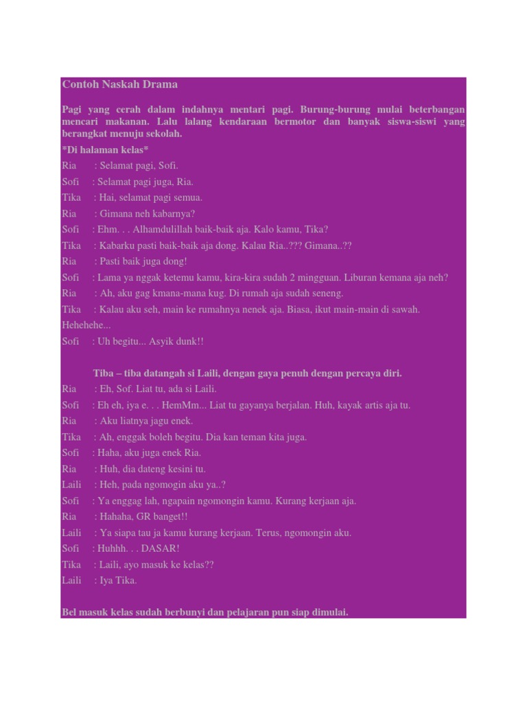 Contoh Naskah Drama MTK PDF