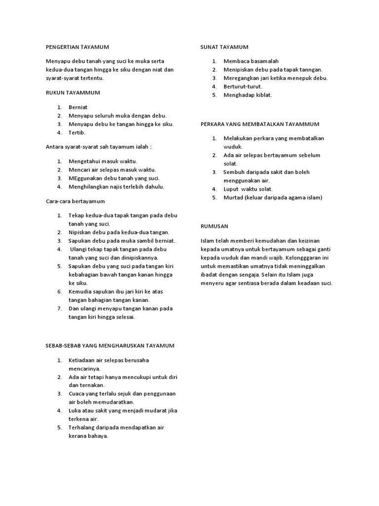 Pengertian Tayamum