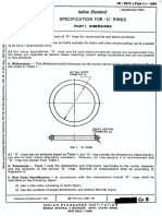 Indian Standard: Specification For ' 0' Rings