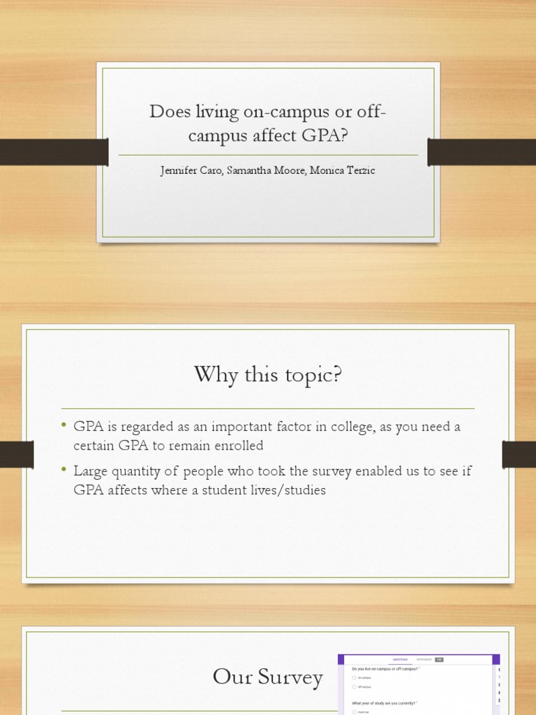 Does Living On or Off Campus Affect Gpa Presentation2 1 PDF