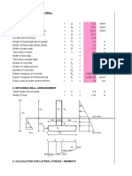 Analysis For Retaining Wall 1. Design Data.: KN/M KN/M KN/M