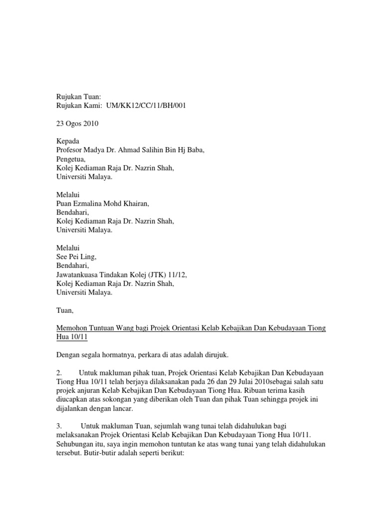 Contoh Surat Tuntutan Wang Pdf