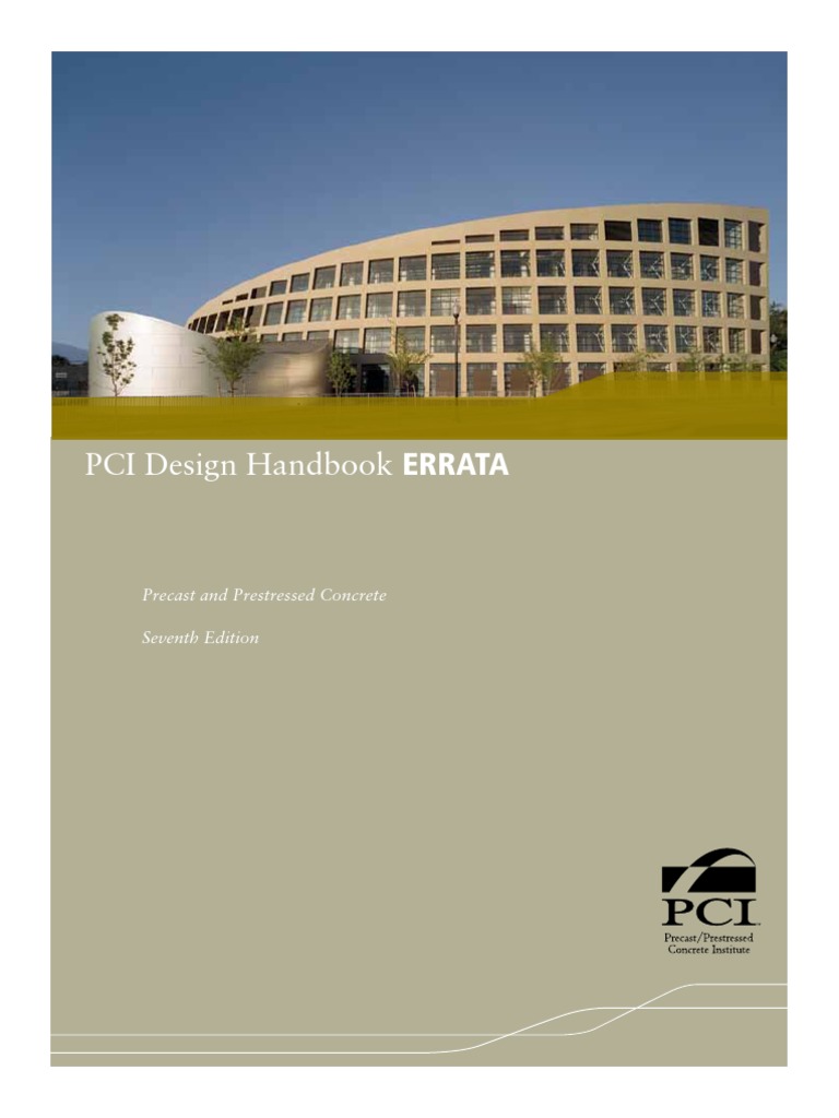 PCI Design Handbook 7th Edition Errata | PDF | Precast Concrete | Welding