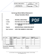 Anchorage Works Method Statement & Design Calculation Sheet