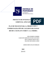 2010 - Betancourt - Plan de Negocio para La Producción y Comercialización de Calzado para Damas Hecho A Mano, en Cuero y A La Medida PDF