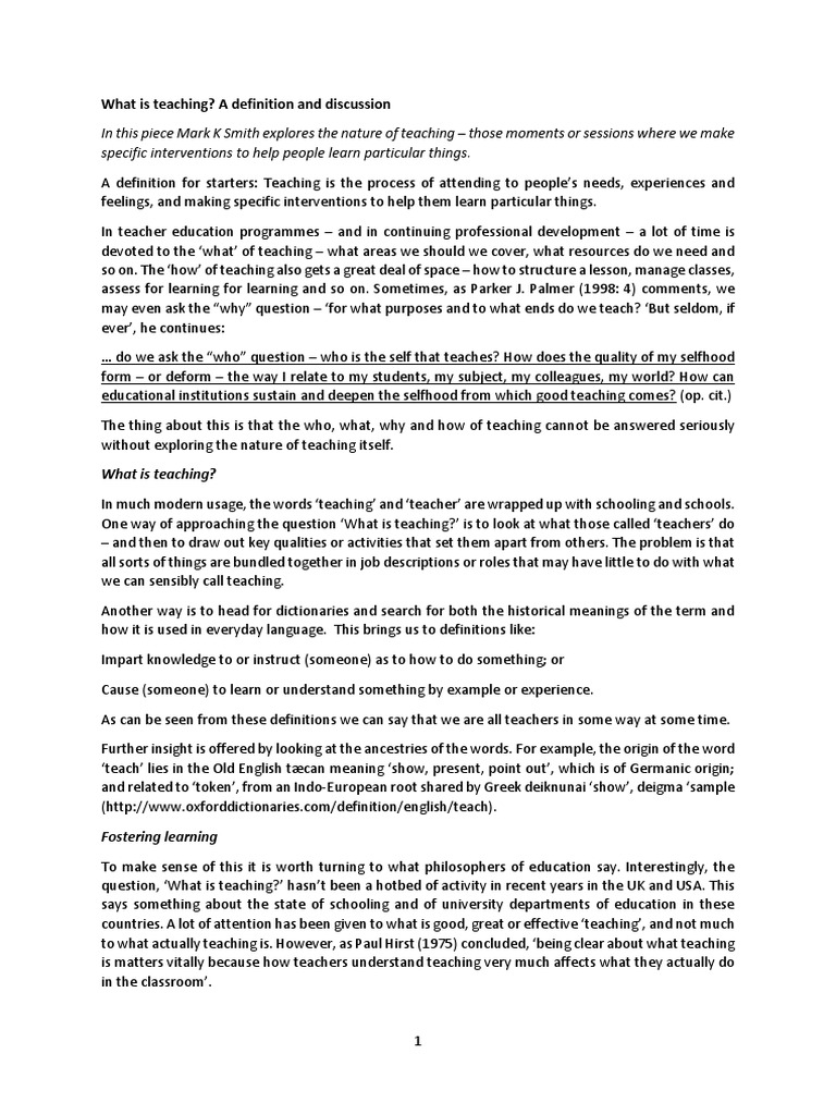 What Is Teaching PDF Learning Expert