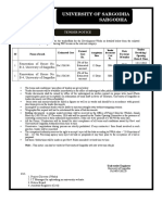 University of Sargodha Sargodha: Tender Notice