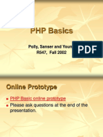 PHP Basics: Polly, Sanser and Young R547, Fall 2002